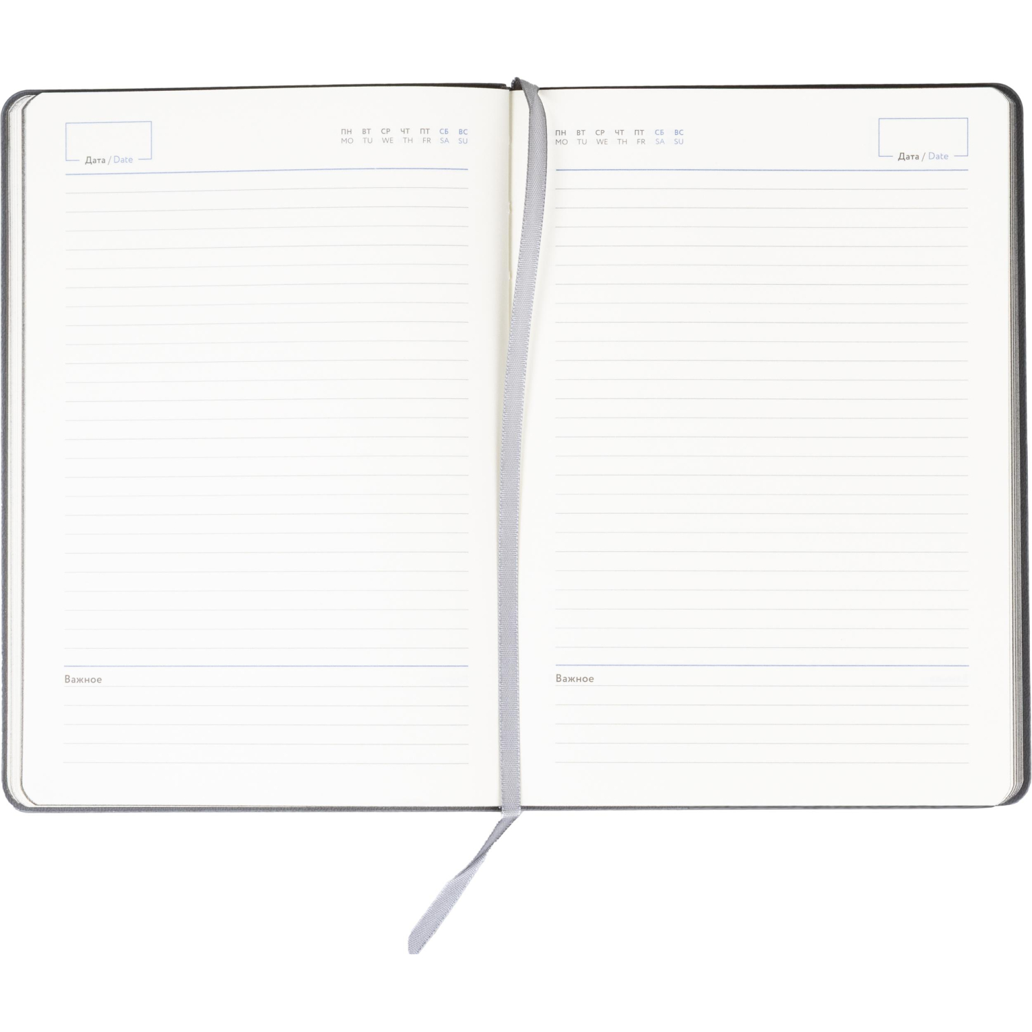 Ежедневник недатированный ATTACHE Soft touch А5, 140х200мм, 136л, серый - фото 15