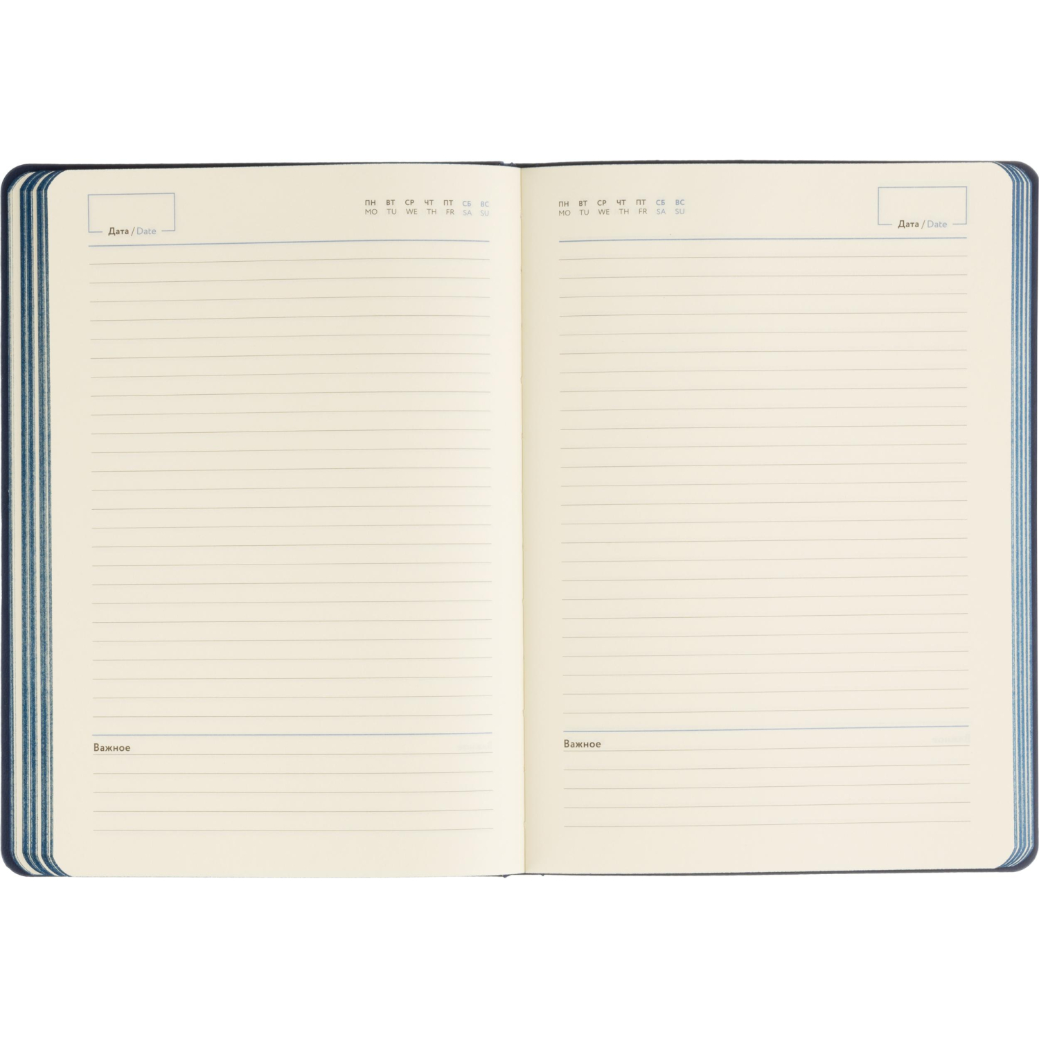 Ежедневник недатированный ATTACHE Soft touch А5,140х200мм,136л, синий - фото 16