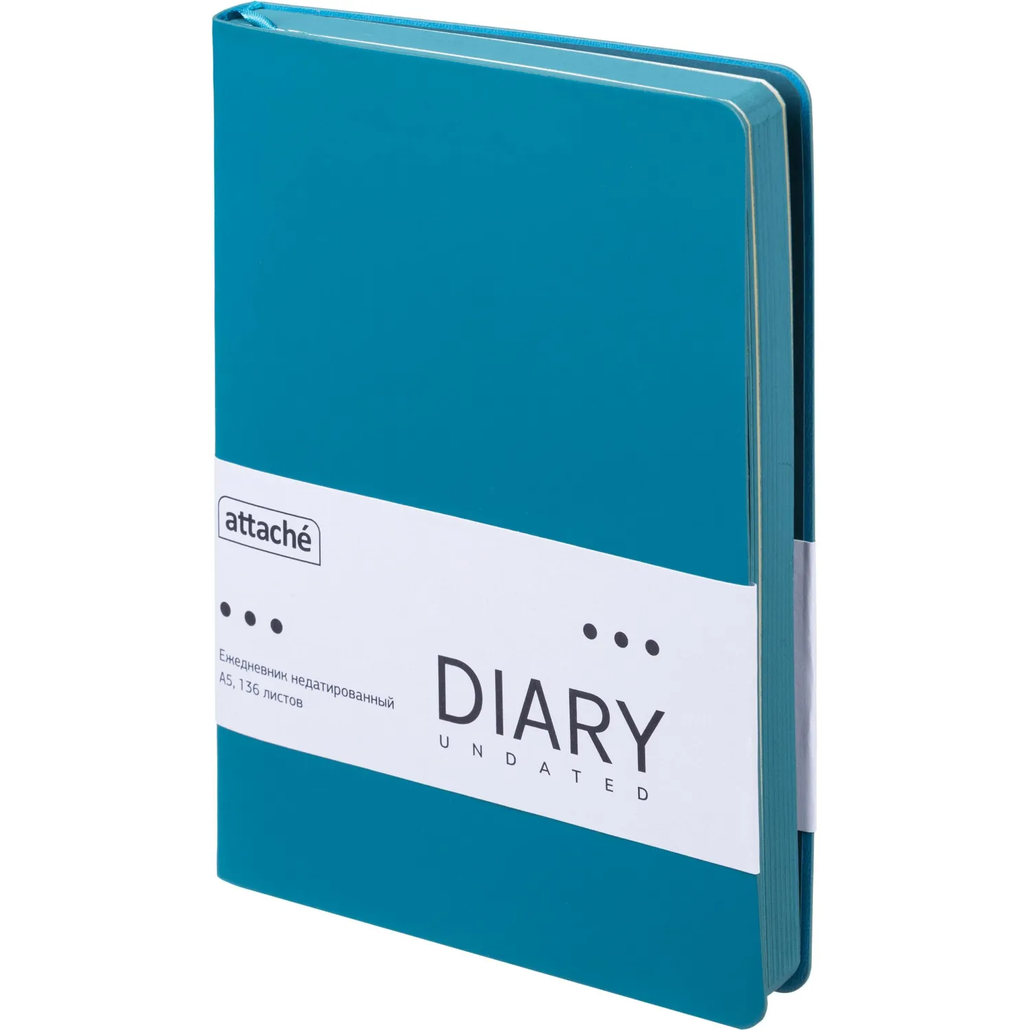 Ежедневник недатированный ATTACHE Soft touch А5, 140х200мм, 136л, бирюзовый - фото 1