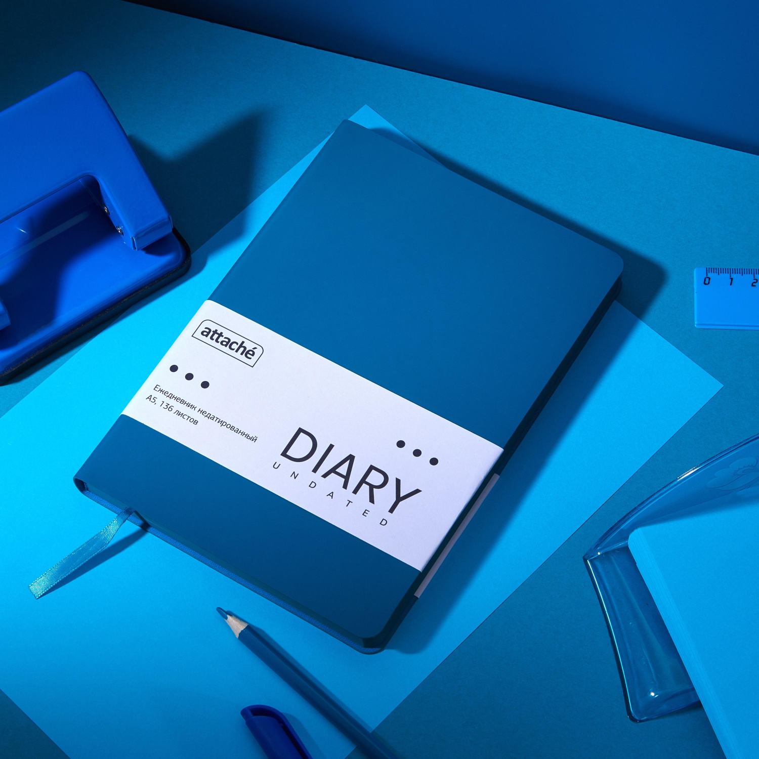Ежедневник недатированный ATTACHE Soft touch А5, 140х200мм, 136л, бирюзовый - фото 17