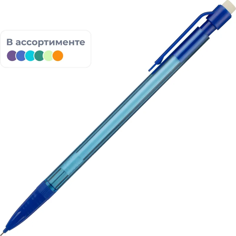 Карандаш механический 0,5мм, пластиковый прозр.корп, в ассорт SMP003 - фото 1