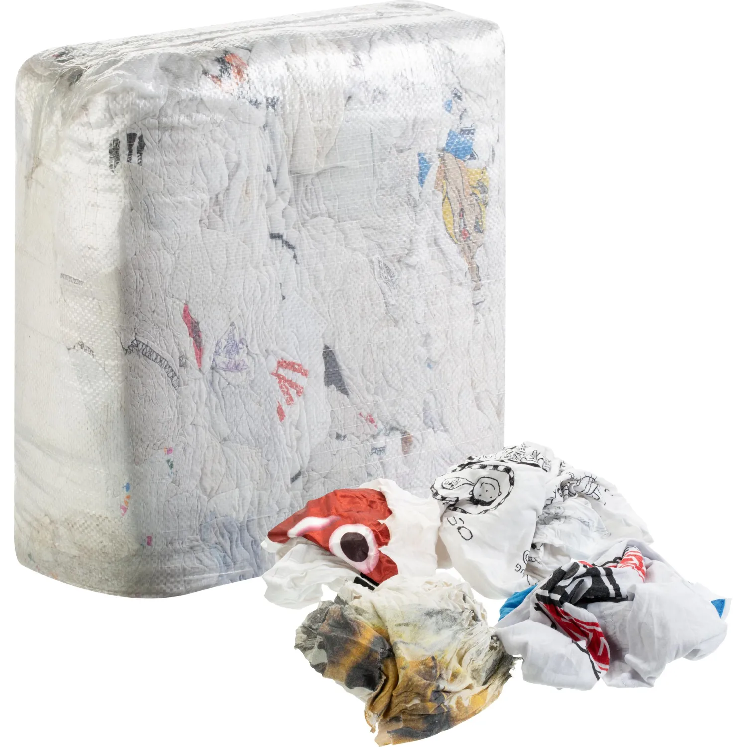 Ветошь трикотаж белый с вкраплениями_Б, 10кг - фото 1