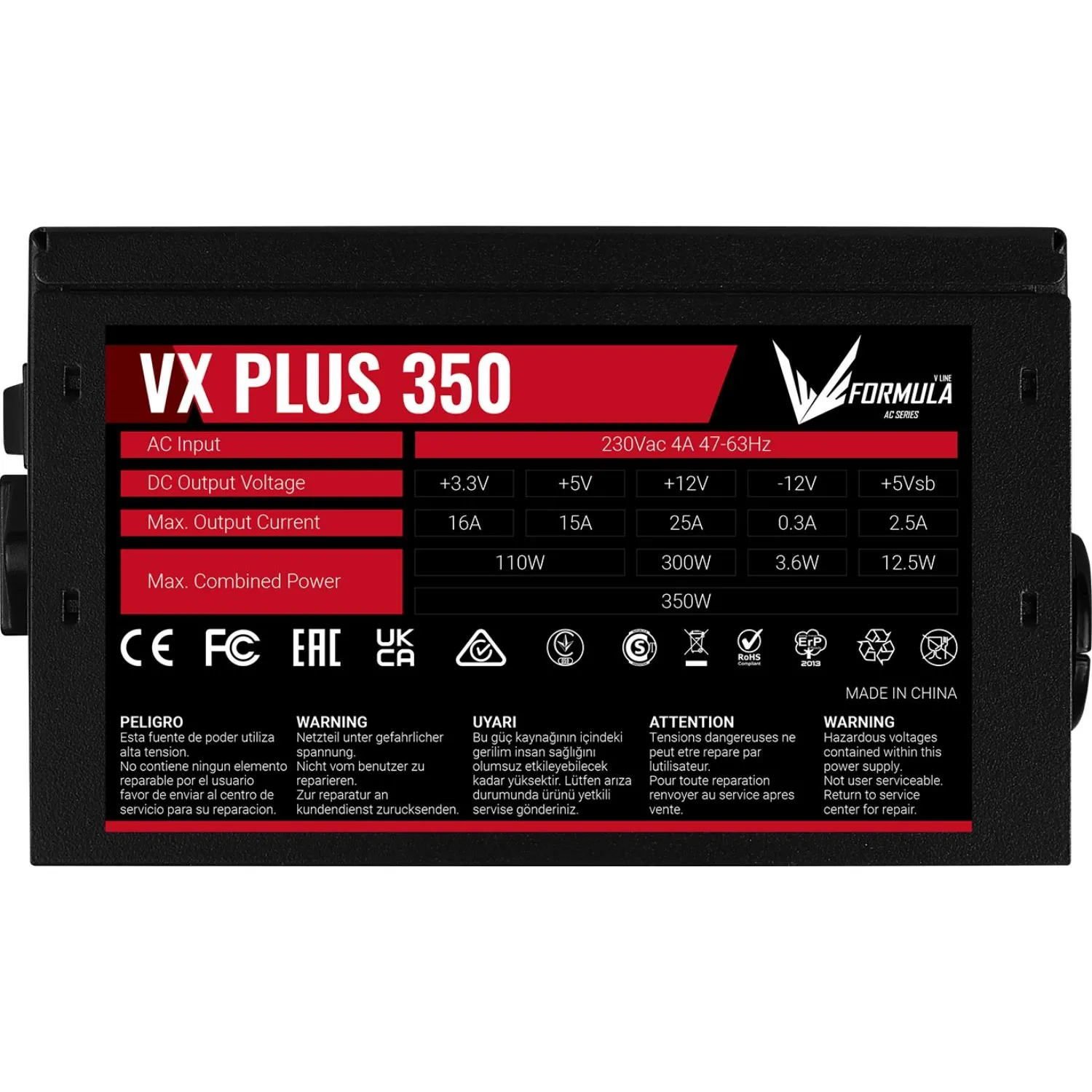 Блок питания Formula ATX 350W AC VX PLUS (20+4pin) 120mm - фото 4