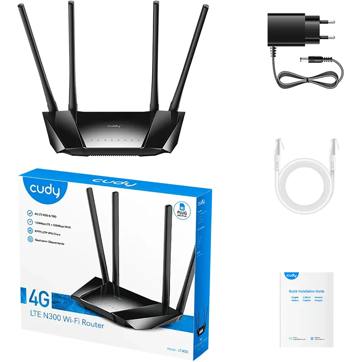 Маршрутизатор Cudy LT400, N300 с поддержкой 4G - фото 5