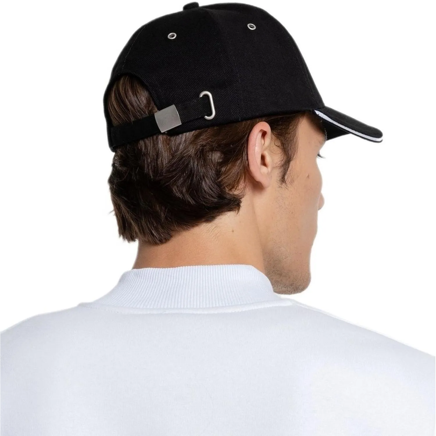 Бейсболка Classic, черная с белым кантом - фото 3