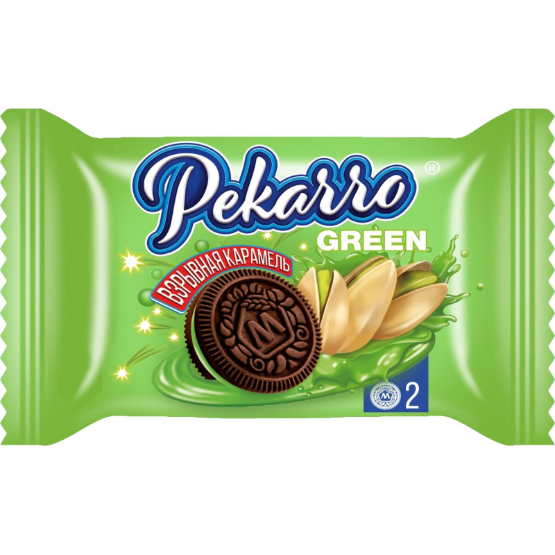 Печенье Pekarro Green с какао, с фисташковой нач, и взрывной карам, 3кг/уп - фото 2