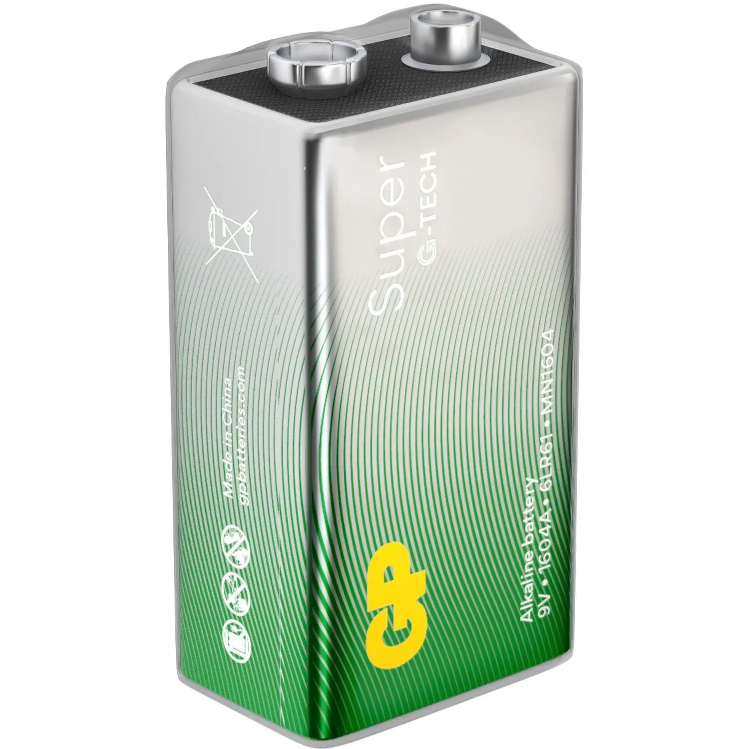 Батарейка GP Super эконом упак 9V/6LR61/Крона алкалин 1шт/уп, 1604A-5S1 Батарейка GP Super эконом упак 9V/6LR61/Крона алкалин 1шт/уп, 1604A-5S1 - фото 2