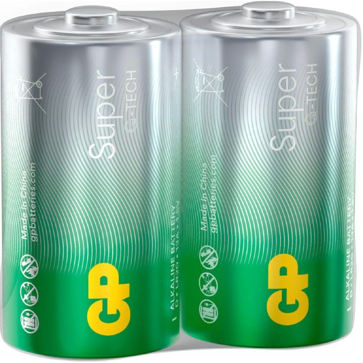 Батарейка GP Super экон.уп.D/LR20/13A алкалин.2шт/уп GP13AEBRA-252 Батарейка GP Super экон.уп.D/LR20/13A алкалин.2шт/уп GP13AEBRA-252 - фото 2