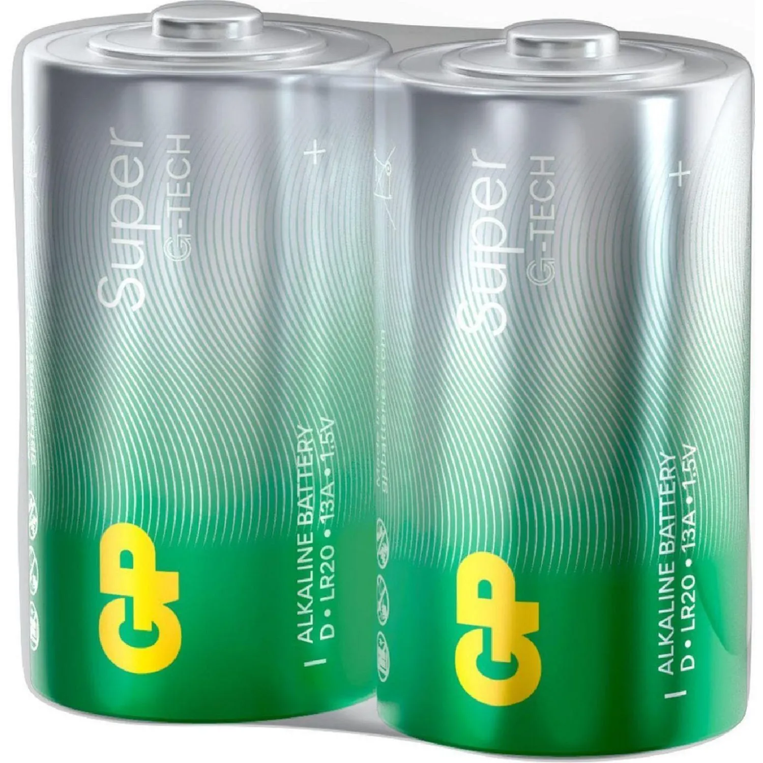 Батарейка GP Super экон.уп.D/LR20/13A алкалин.2шт/уп GP13AEBRA-252 Батарейка GP Super экон.уп.D/LR20/13A алкалин.2шт/уп GP13AEBRA-252 - фото 3