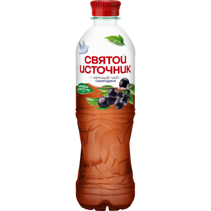 Чай холодный Святой Источник чёрный, чёрная смородина 0,5л - фото 1