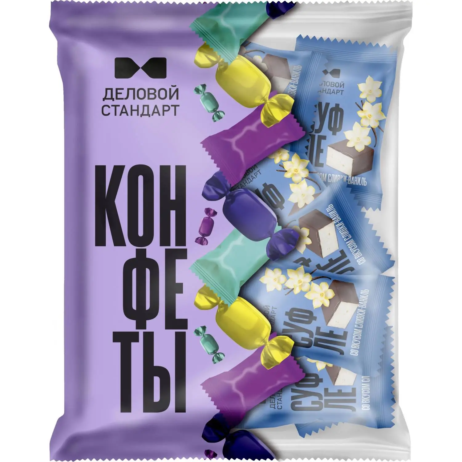 Конфеты глазированные Деловой Стандарт суфле со вкусом сливки-ваниль, 500г - фото 1