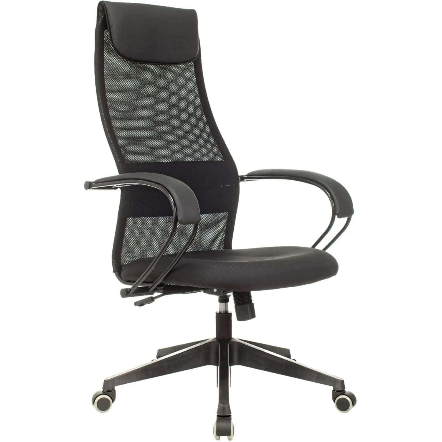Кресло 0MX_VB_EChair-655 LT TTW сетка/ткань черный, пластик - фото 1