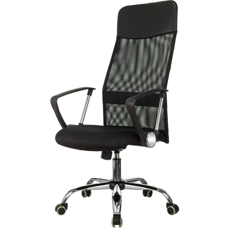 Кресло 0MX_VB_EChair-508 TTW сетка/ткань/кожзам  черный хром - фото 1
