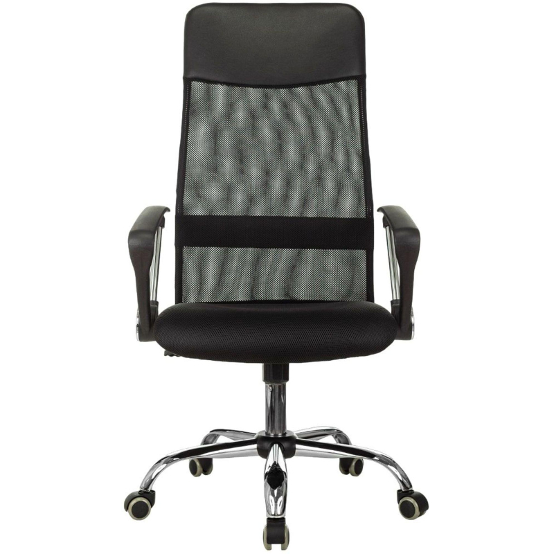 Кресло 0MX_VB_EChair-508 TTW сетка/ткань/кожзам  черный хром - фото 2