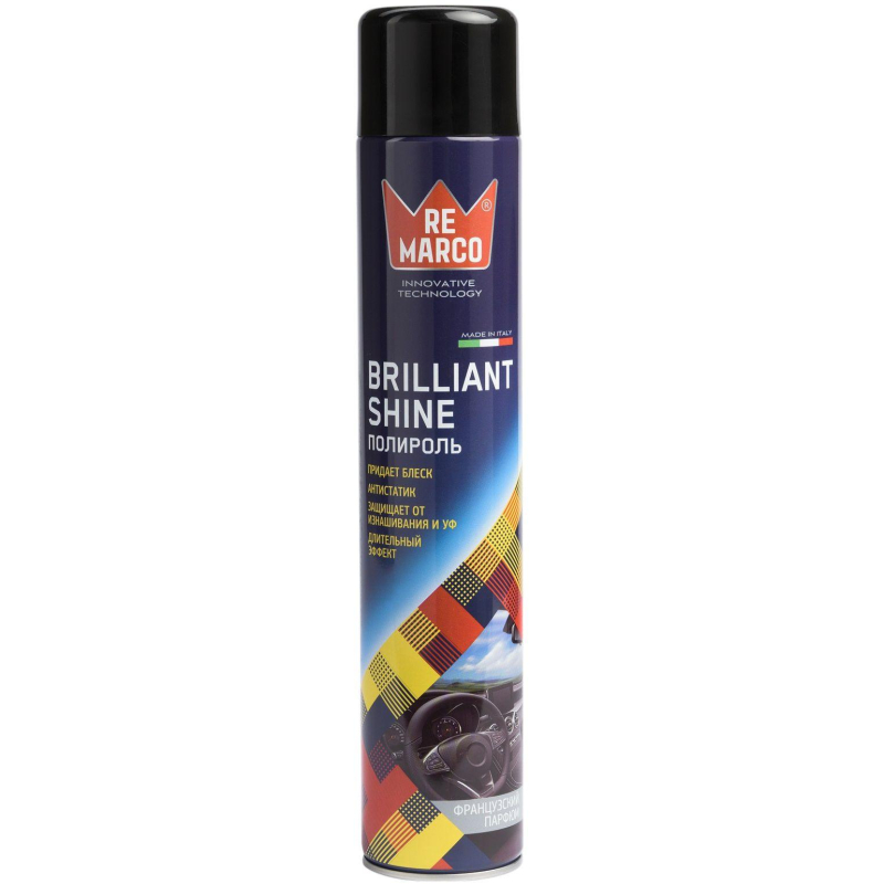 Полироль -очиститель пластика BRILLIANT SHINE 750мл(аэр)RE MARCO RM-809 - фото 1