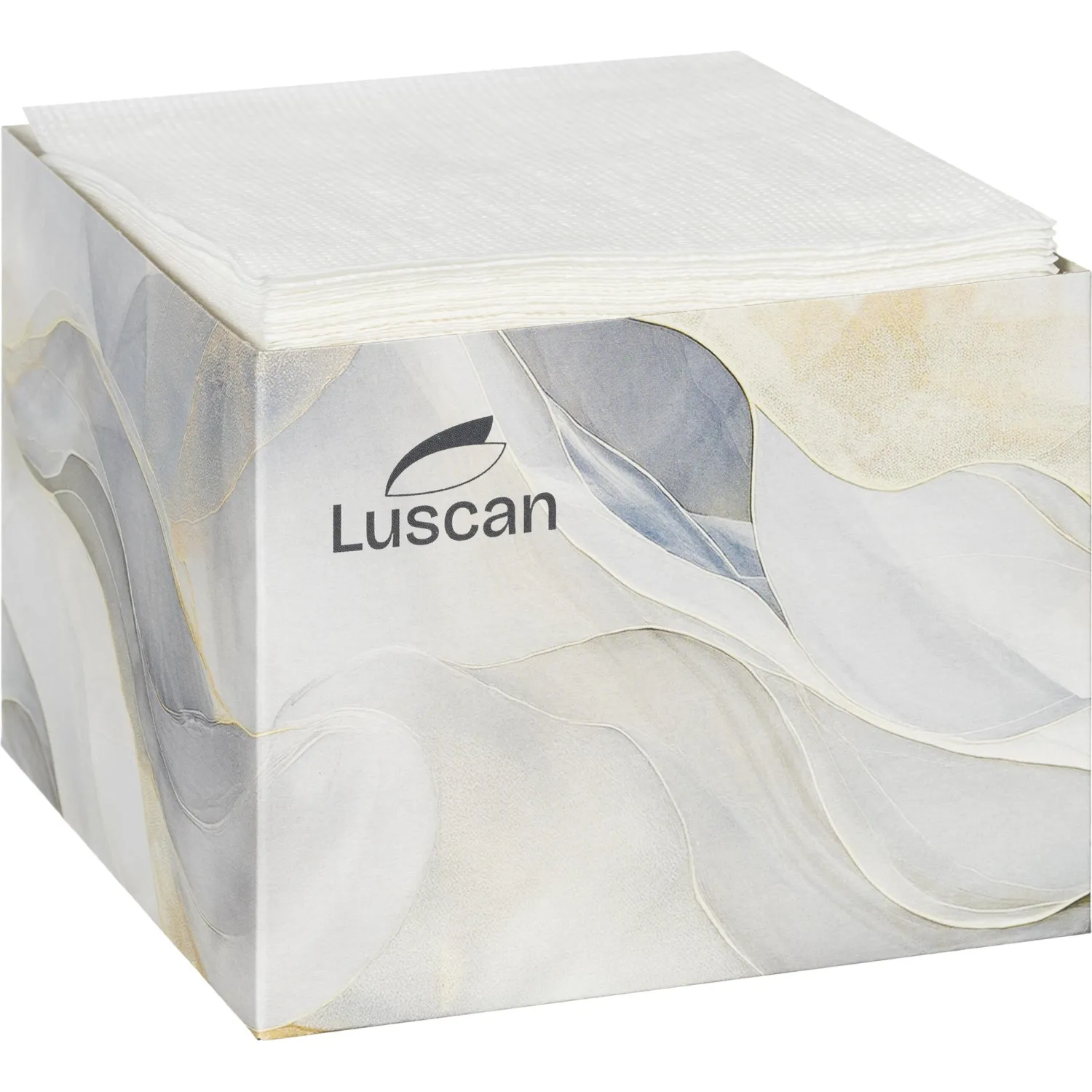 Салфетки бумажные Luscan 1 сл 24x24см белые 100штх4, спендер - фото 7