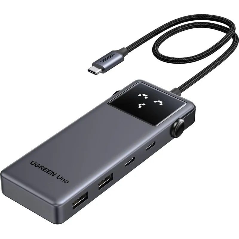 Разветвитель USB Ugreen CM888(35998)UNO6in1 4K@60Hz USB-C/HDMI/USB-A/PD сер - фото 1