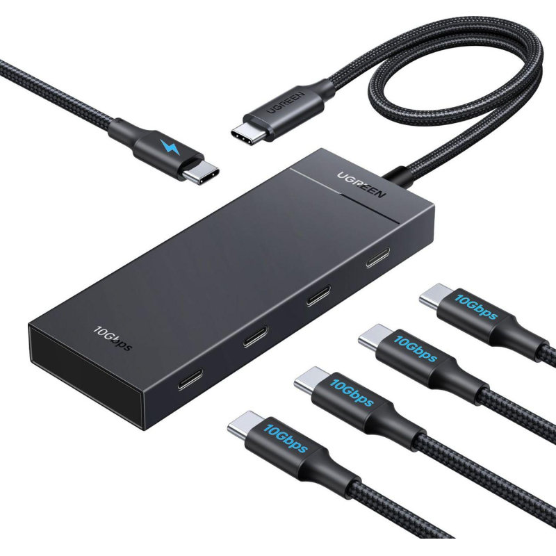 Разветвитель USB UgreenCM806(55334)хаб 5in1 USB-C 10Gbps/4xUSB-C 3.2+PD чрн - фото 2