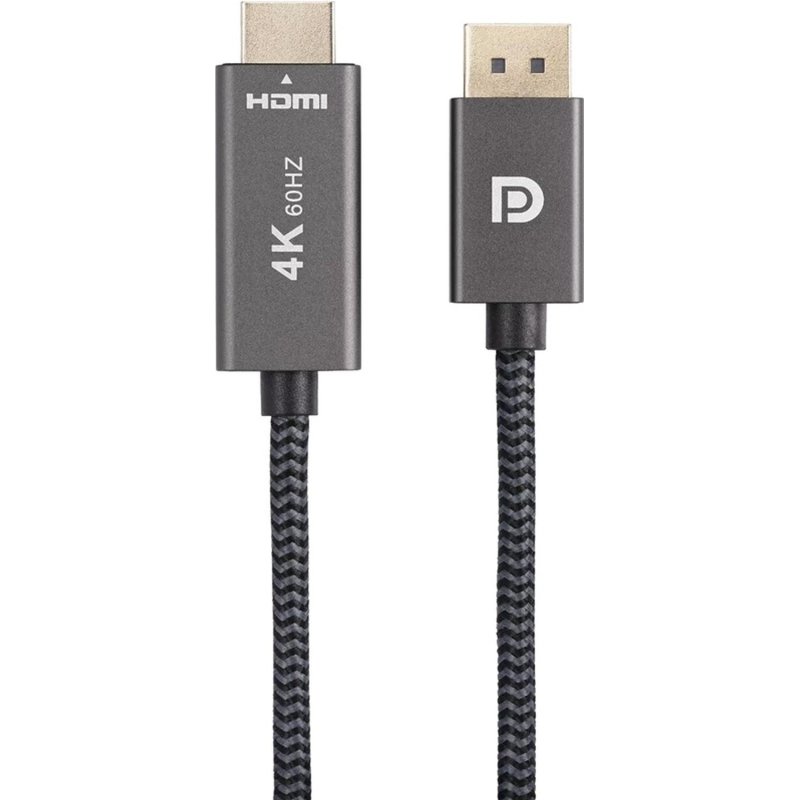 Кабель Telecom (TA561M-1.8M) DisplayPort M-&gt; HDMI M 4K@60Hz 1.8m оплетка - фото 1