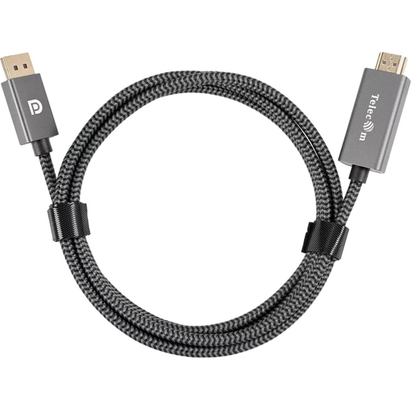 Кабель Telecom (TA561M-1.8M) DisplayPort M-&gt; HDMI M 4K@60Hz 1.8m оплетка - фото 6
