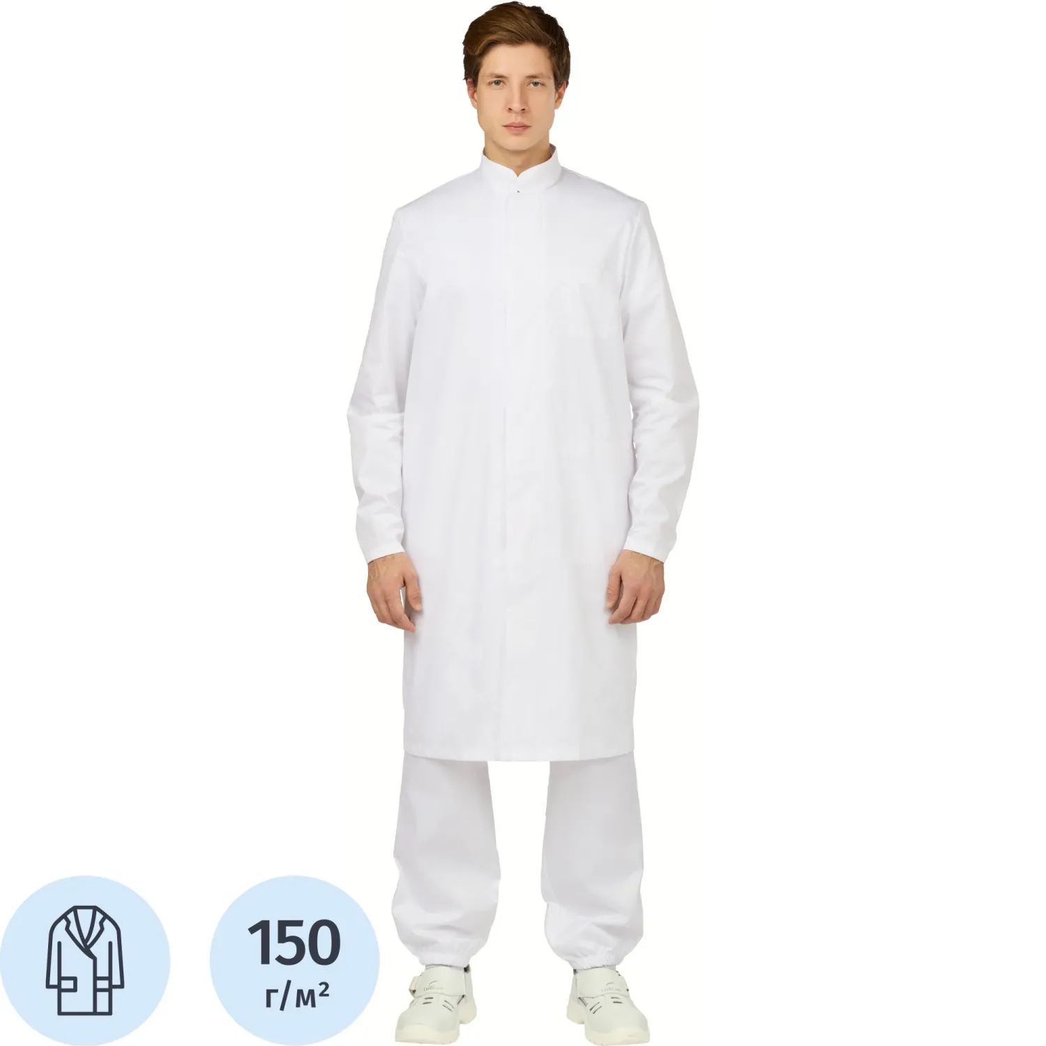 Халат муж у17 ХАССП (сатори) бел 112-116/182-188 - фото 1