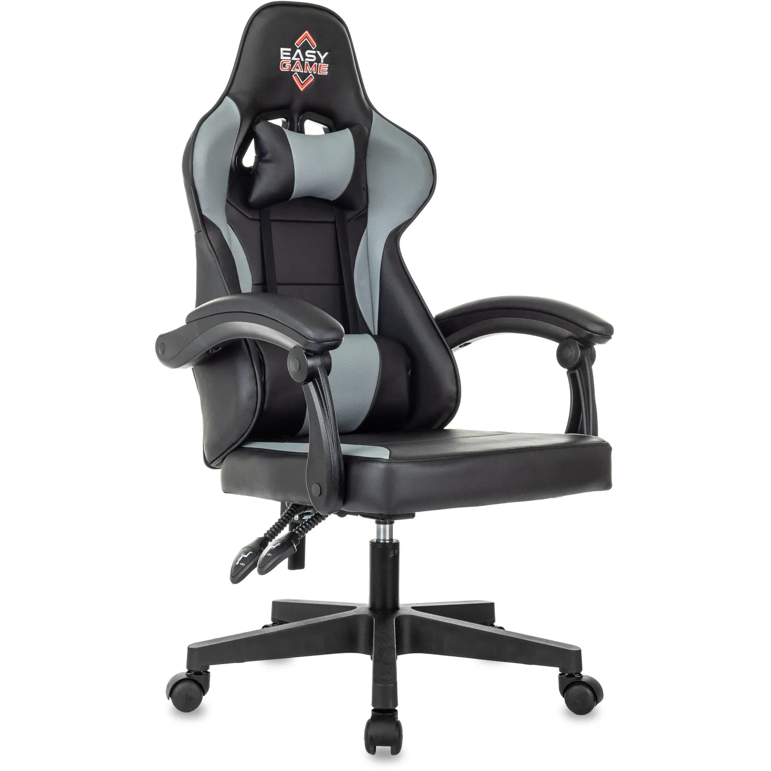 Кресло VB_Echair Easy Game-907 LT PU экокожа черный/серый, пластик - фото 1