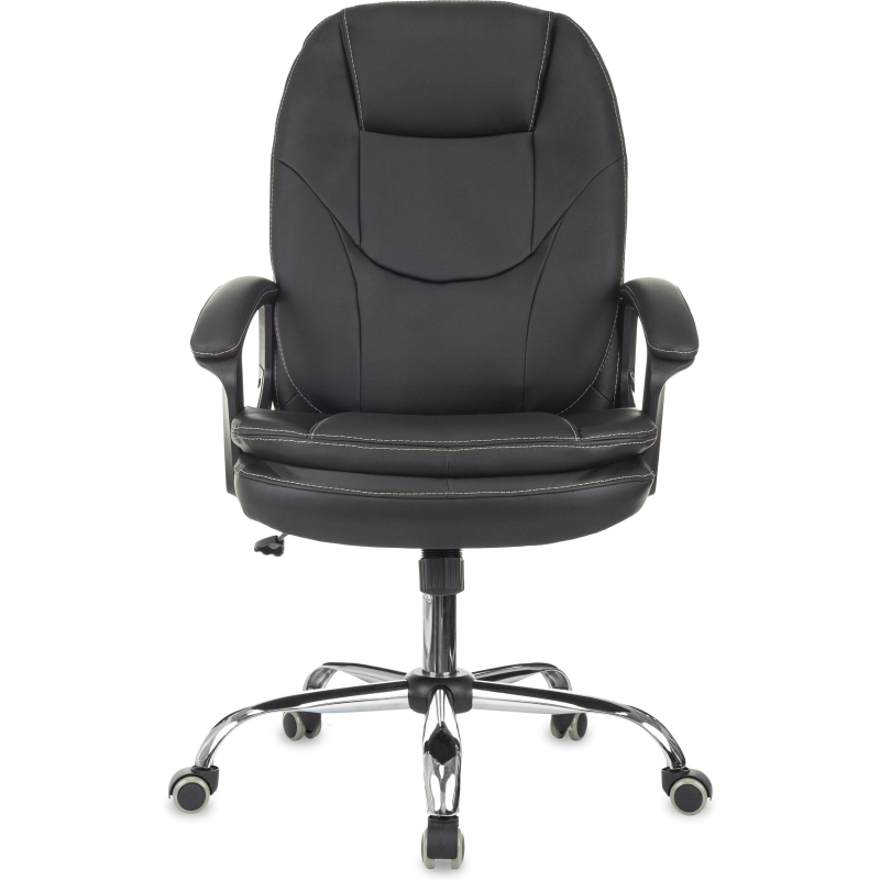Кресло VB_EChair 668 TPU/SL черный экокожа крестов.металл хром - фото 2
