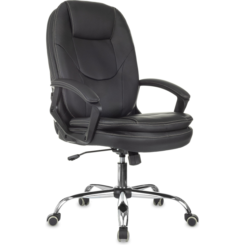 Кресло VB_EChair 668 TPU/SL черный экокожа крестов.металл хром - фото 5