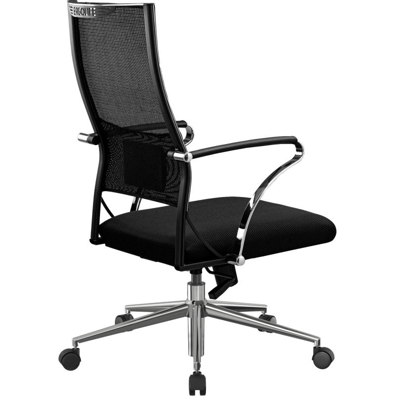 Кресло MT_Sit Air-180/Km00/Wh00/K15cL(M09.B23.G18.W01),черный, хром - фото 4
