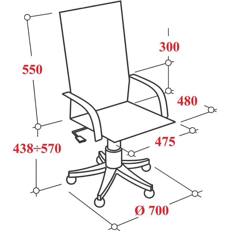 Кресло MT_Sit Air-180/Km00/Wh00/K15cL(M09.B23.G18.W01),черный, хром - фото 9