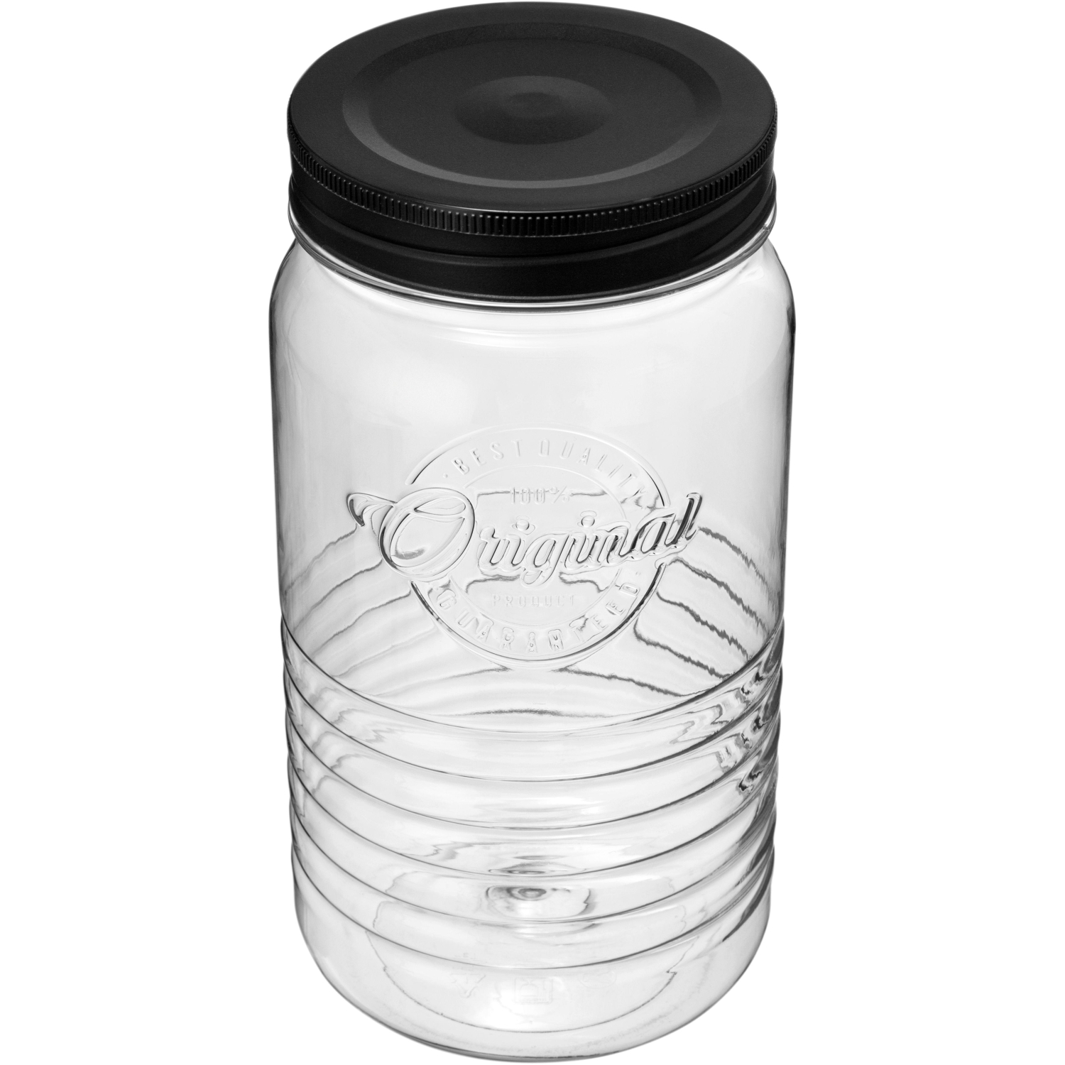 Банка круглая с эмбоссингом original 1,3л (черный) - фото 1