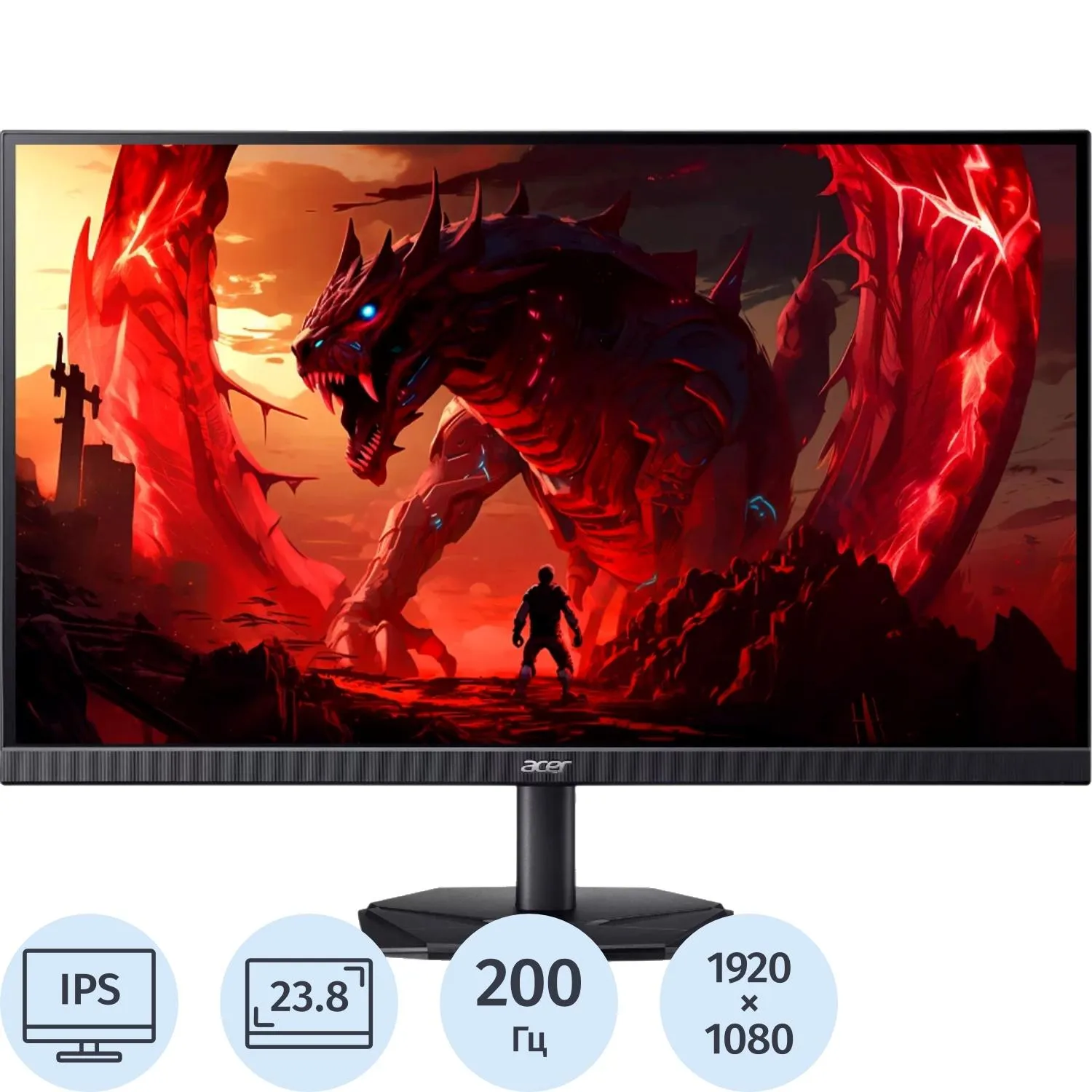 Монитор Acer Nitro (UM.QX1CD.101)23,8/FHD/IPS/200Hz/250cd/0,5ms/HDMI/DP - фото 1