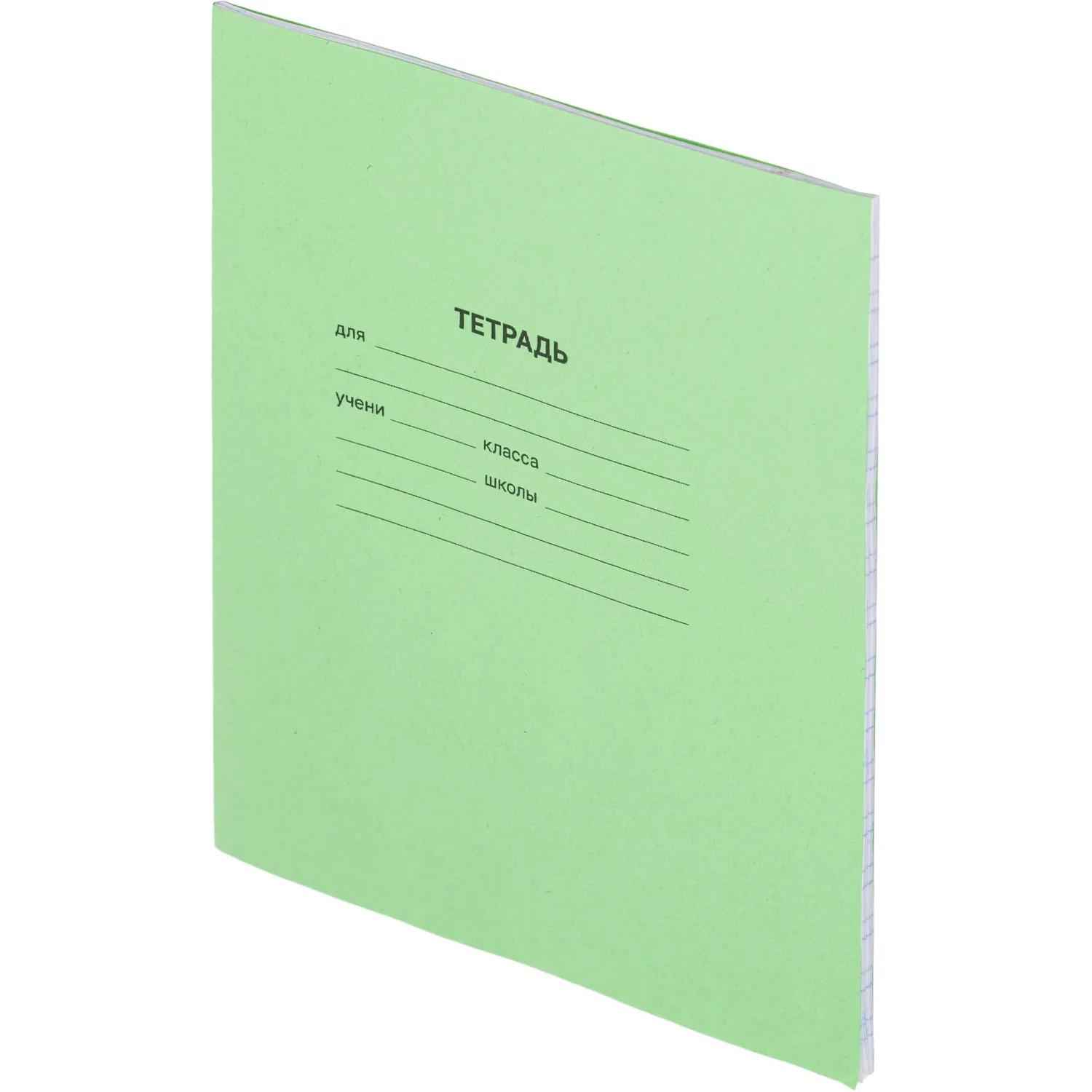Тетрадь в зеленом офсете  12л., косая линия, штука, внутр.блок 100 - фото 2
