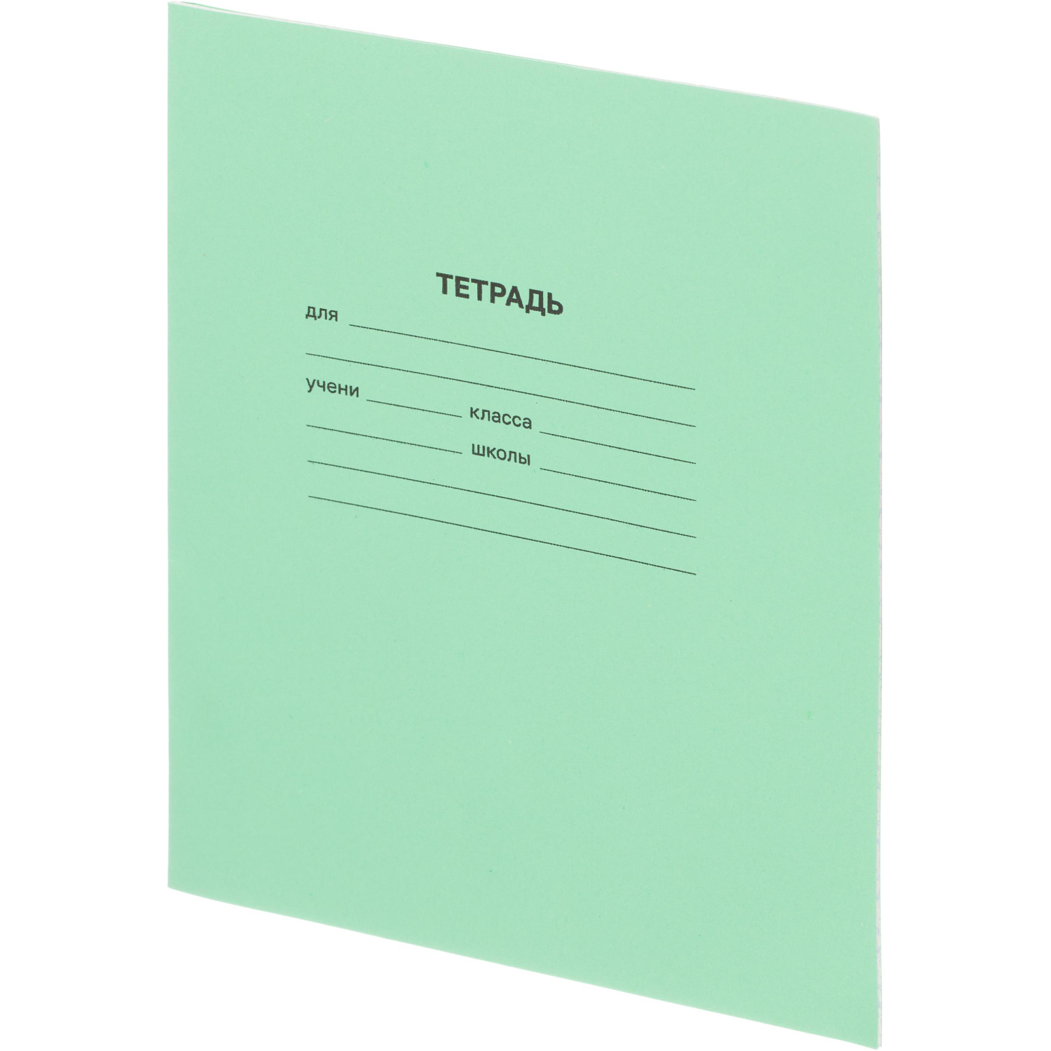 Тетрадь в зеленом офсете 12 л., частая косая линия, штука,100% белизна - фото 2