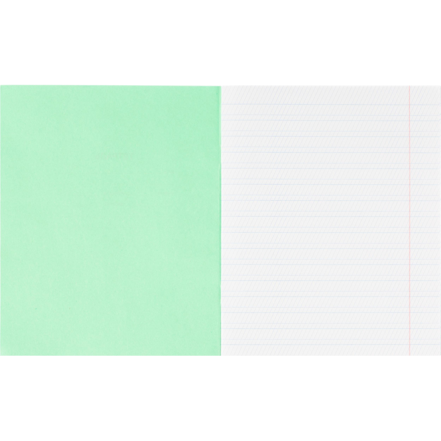 Тетрадь в зеленом офсете 12 л., частая косая линия, штука,100% белизна - фото 4