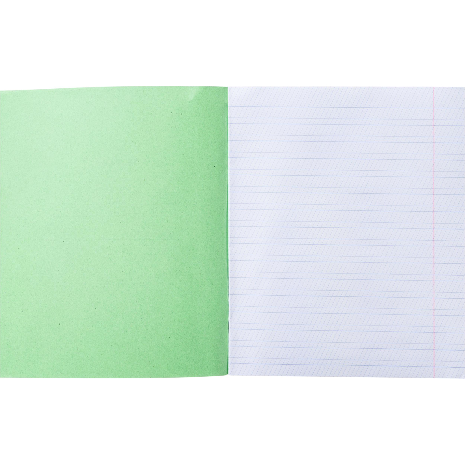Тетрадь в зеленом офсете 12л,частая косая линия уп. по 20 шт.,100% белизна - фото 6