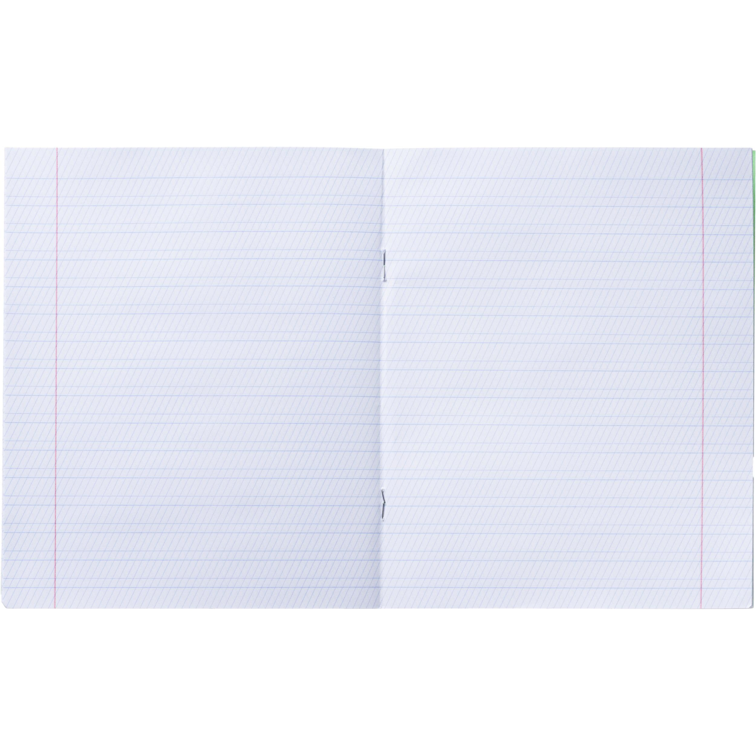 Тетрадь в зеленом офсете 12л,частая косая линия уп. по 20 шт.,100% белизна - фото 7