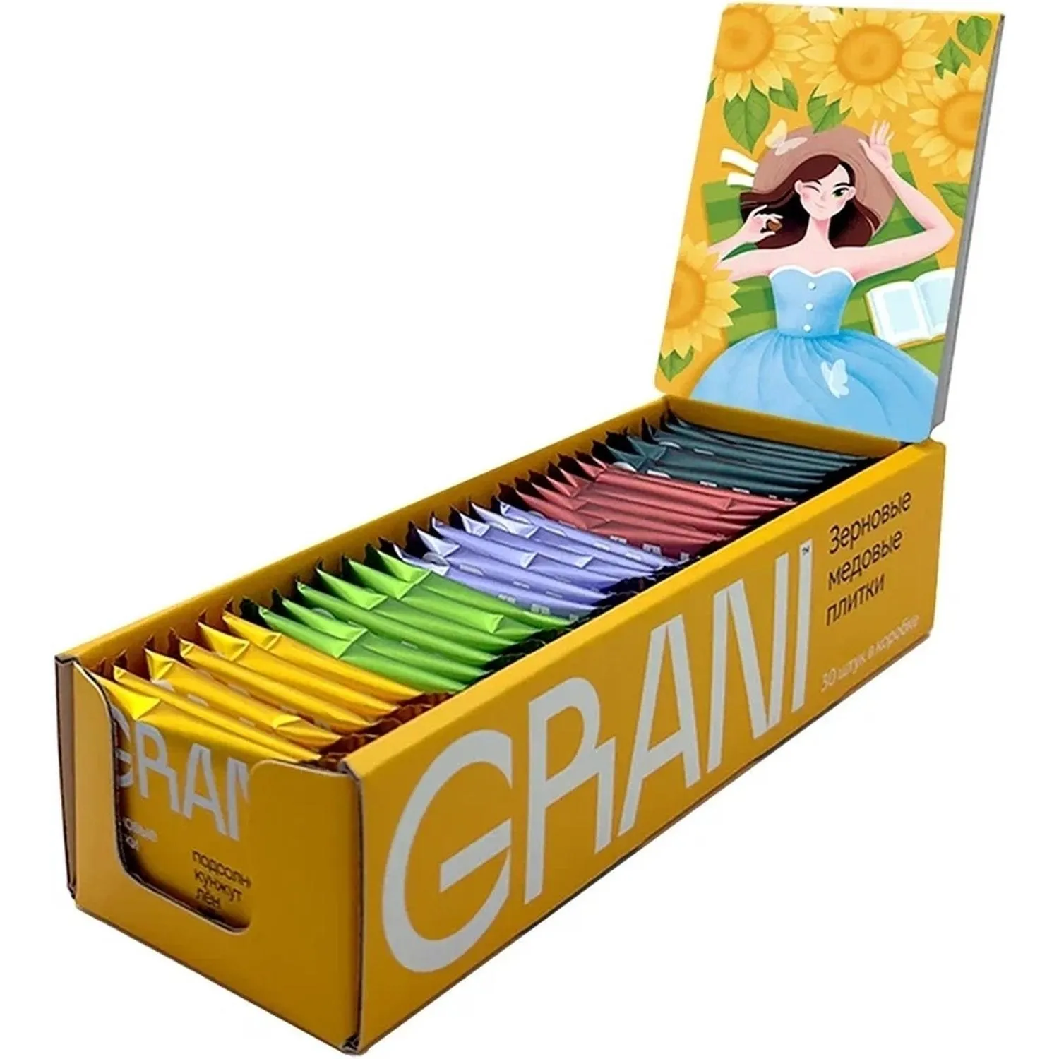 Зерновые плитки медовые GRANI ассорти 7гx30шт/уп 880690/880744 - фото 1