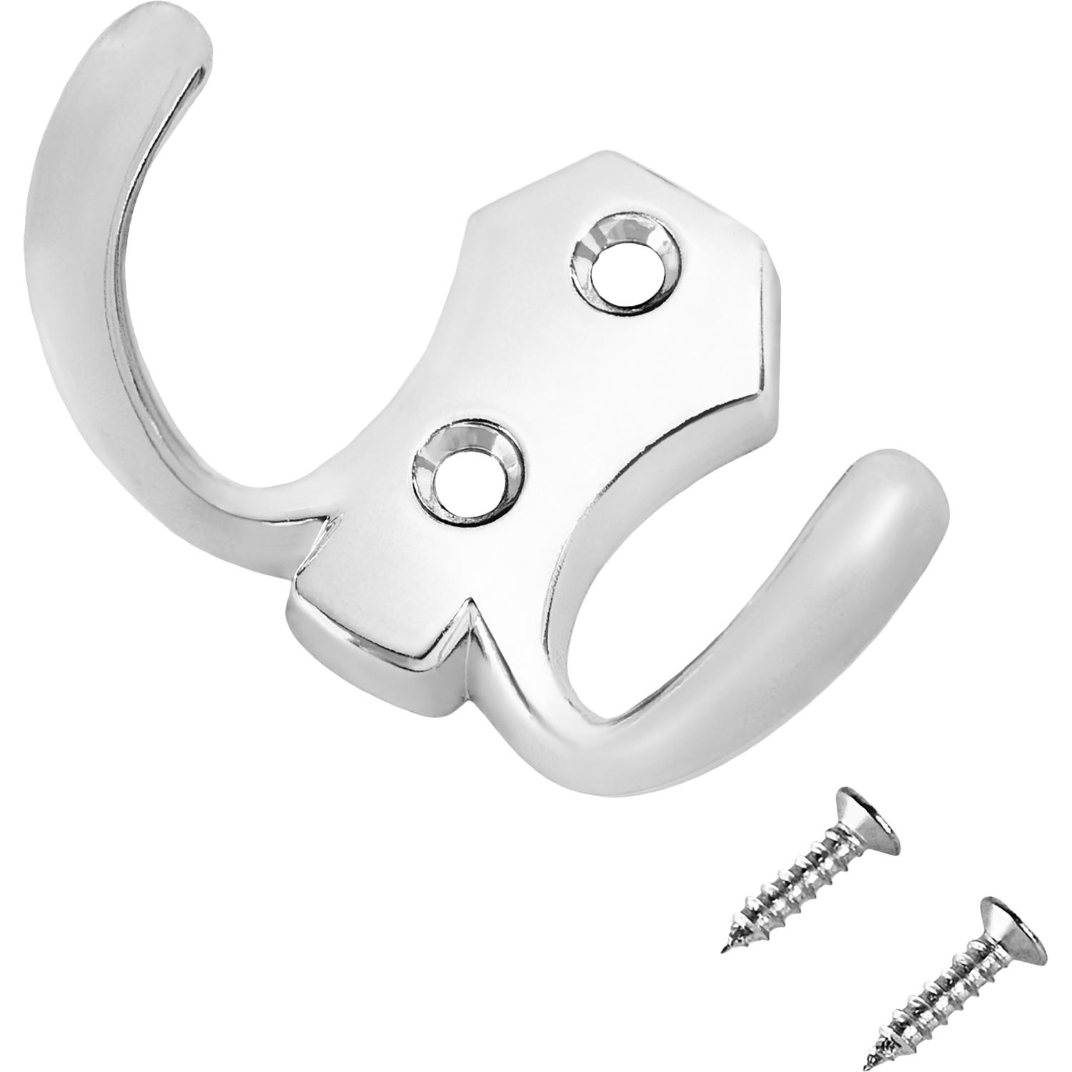 Вешалка настенная УЗК_Крючок двухрожковый СТАНДАРТ 306 B CP (15837),хром - фото 1