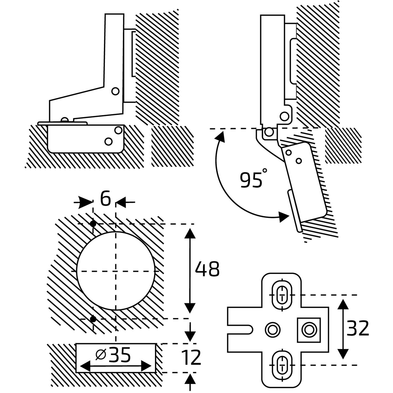 Петля УЗК_StahlBuro 11,5х6,2 1110 Clip-On полунакладная с дов(15907)ком-2шт - фото 8