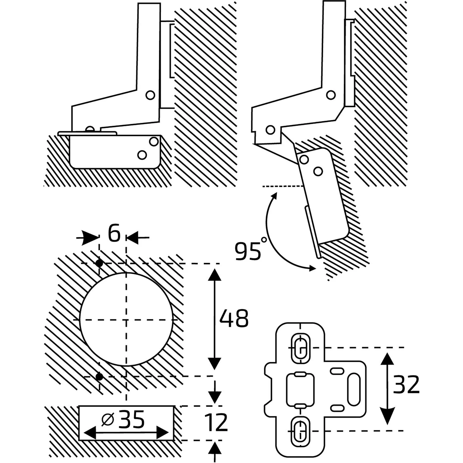 Петля УЗК_StahlBuro 11,7х6,2 1111 Clip-On внутренняя с дов(15908) компл-2шт - фото 8