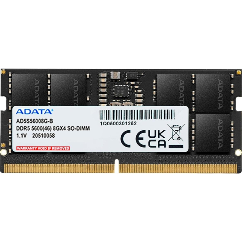 Модуль памяти ADATA DDR5 SO-DIMM 8GB 5600Мгц (AD5S56008G-S) - фото 1