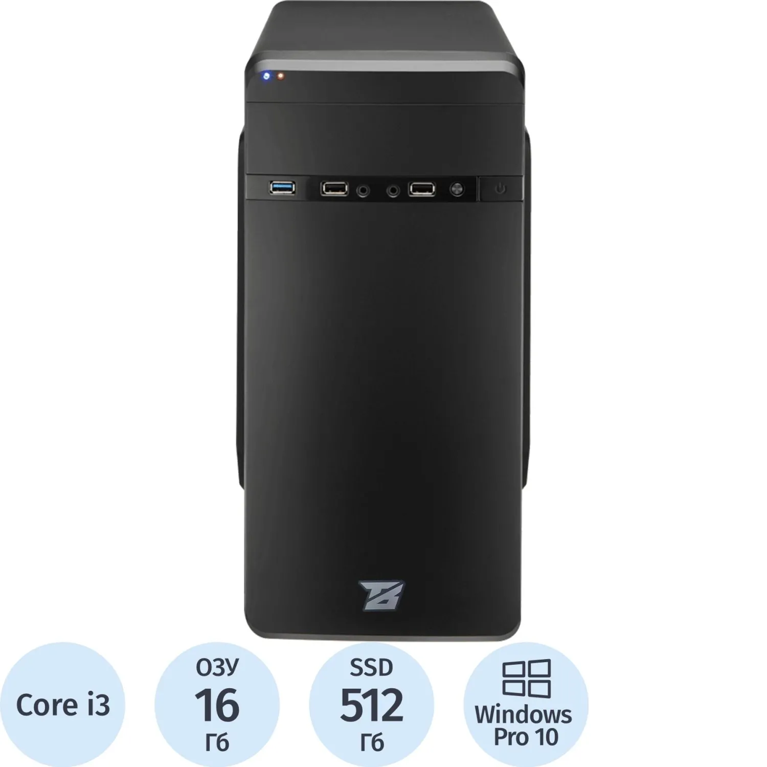 Системный блок BigTech B3>(B3-7366)i3-12100F/H610/16/SSD512/GT210/500W/W10P - фото 1