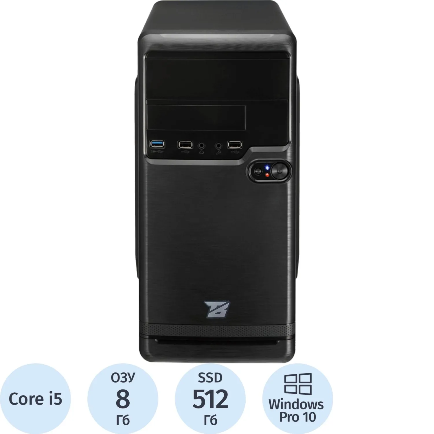 Системный блок BigTech B4>(B4-7384)i5-12400F/H610/8/SSD512/GT210/500W/W10P - фото 1