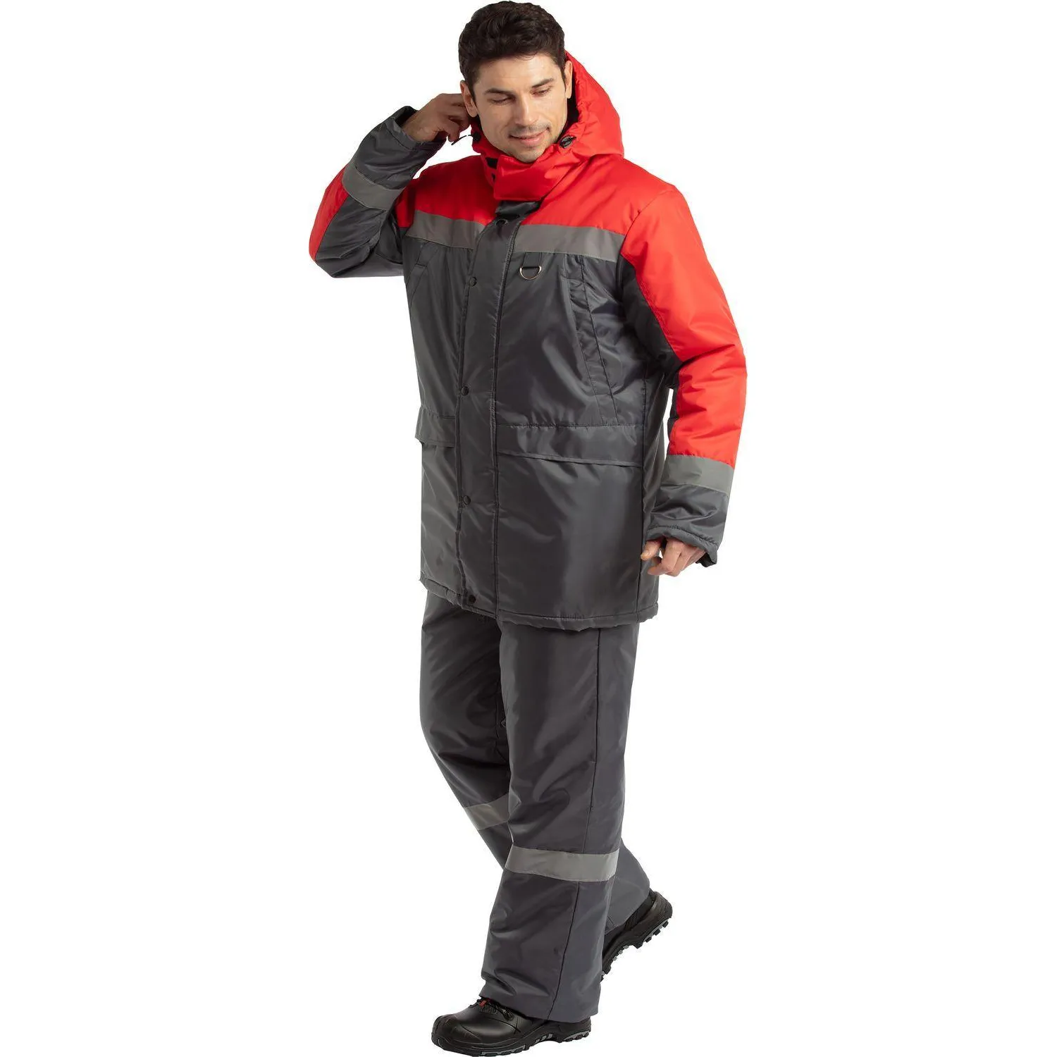 Куртка зим муж з47 сер/крас 88-92/158-164 - фото 3