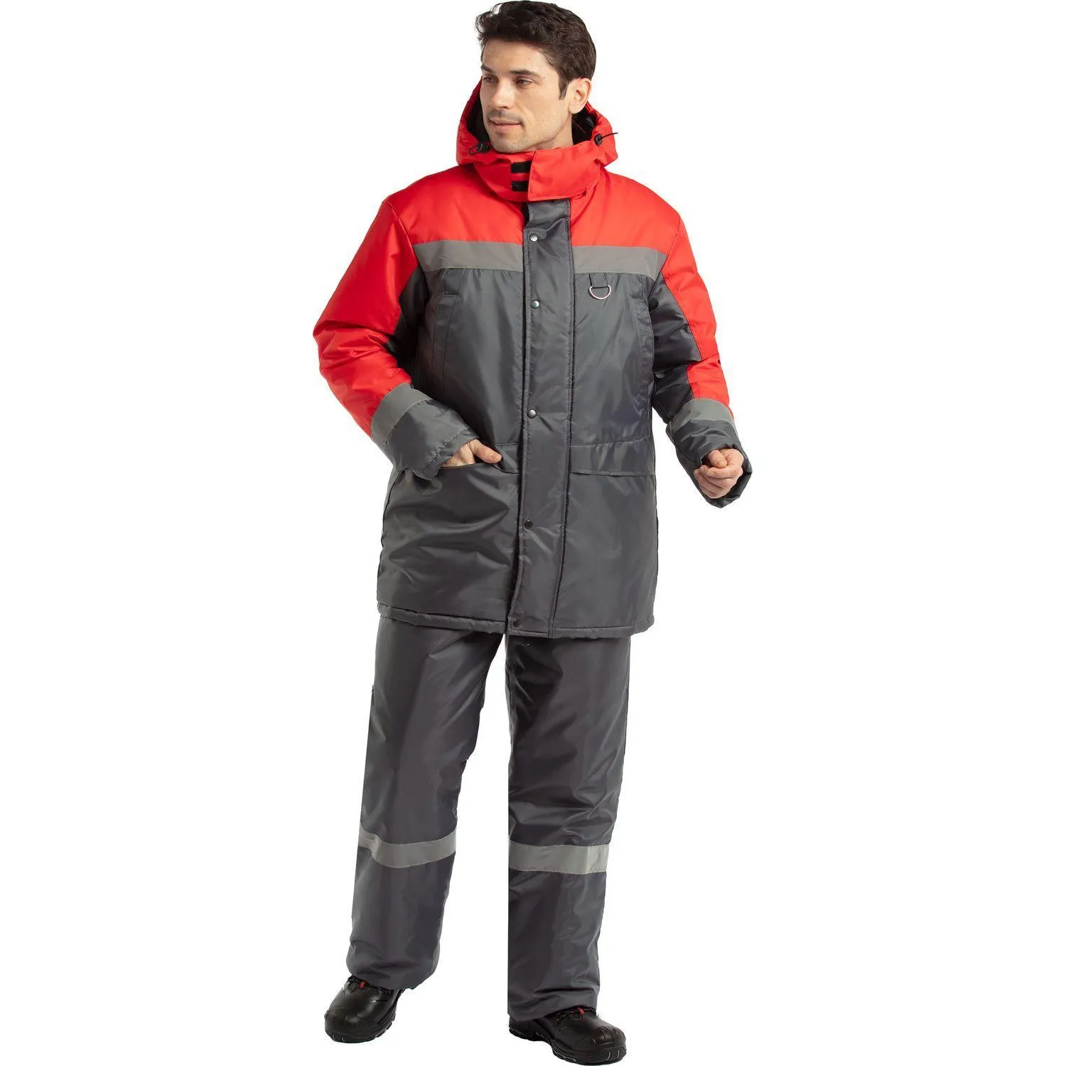 Куртка зим муж з47 сер/крас 136-140/194-200 - фото 2