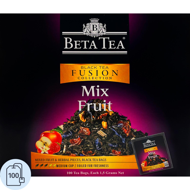 Чай Beta Tea Фьюжн Фруктовый микс черный 1,5гx100пак - фото 1