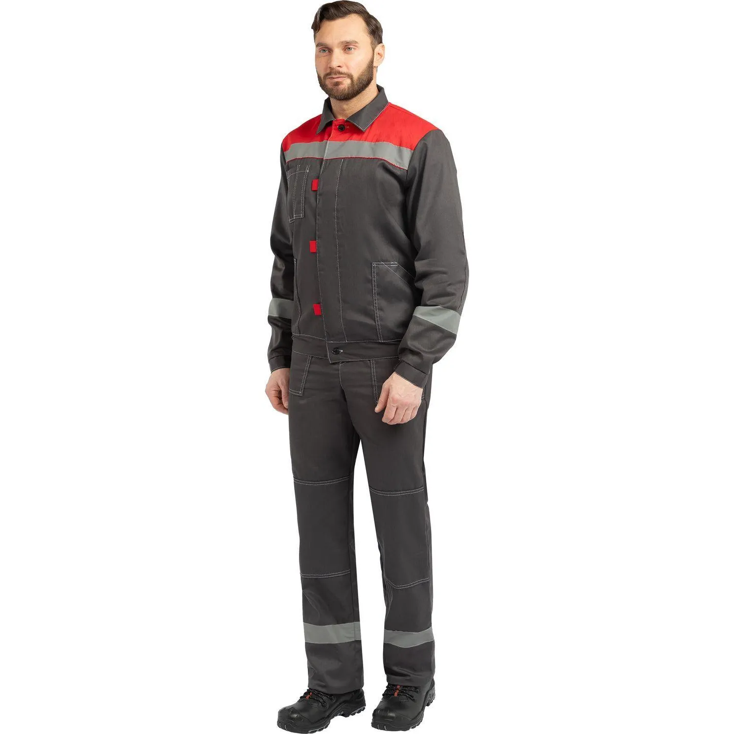 Костюм лет муж (куртка, пк) л20 сер/крас 144-148/194-200 (Арсенал-СП) - фото 2