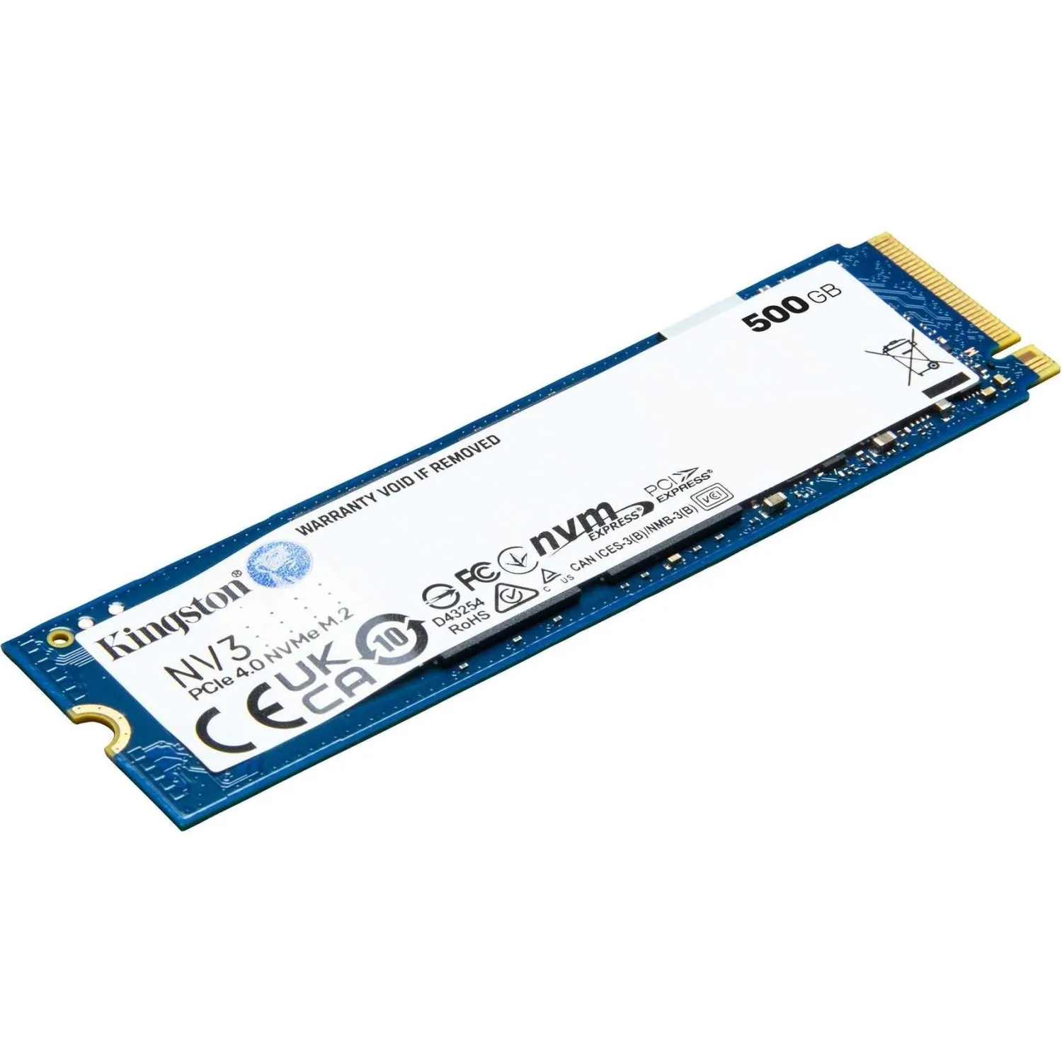 SSD накопитель  Kingston 500GB, M.2 2280, PCIe4.0x4, 3D TLC (SNV3S/500G) - фото 2