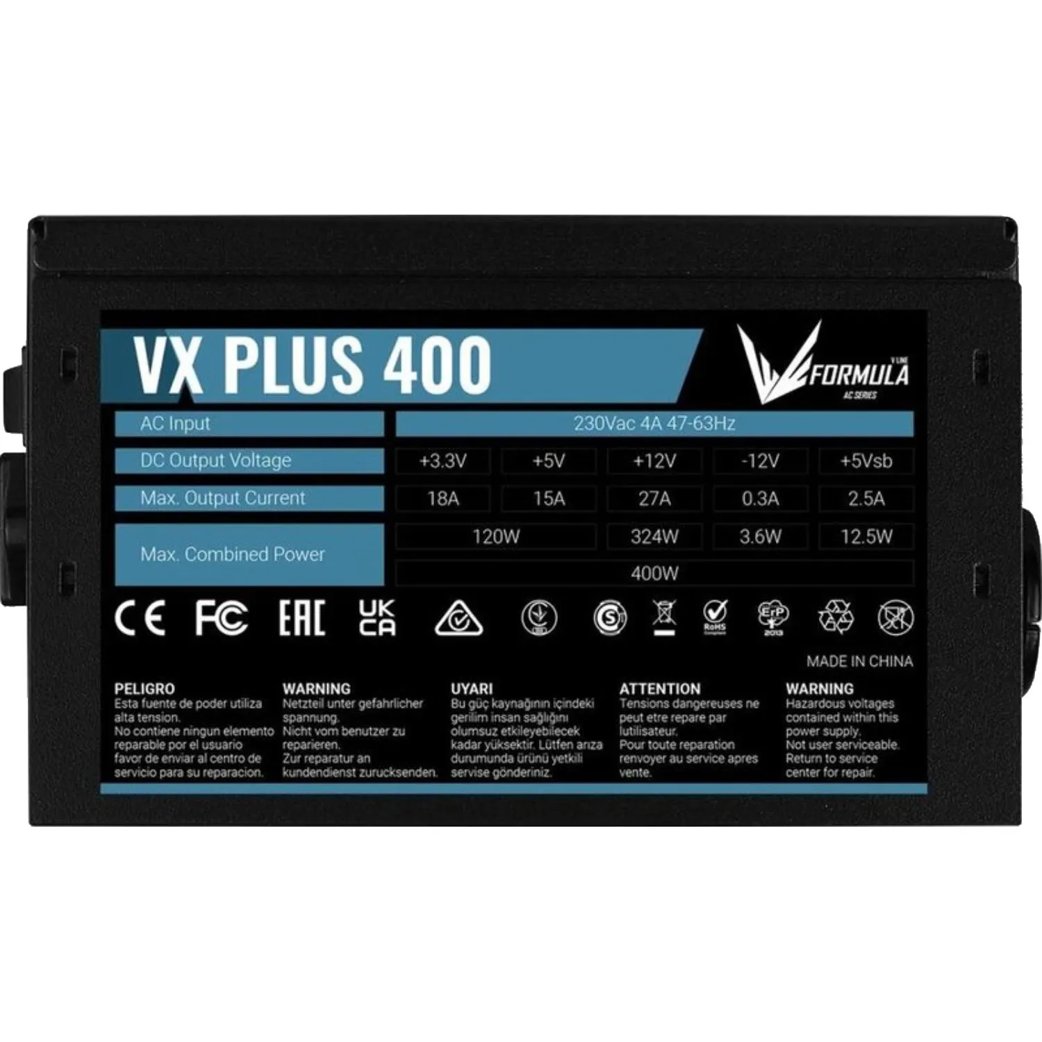 Блок питания Formula ATX 400W AC VX PLUS (20+4pin)(VX PLUS 400) - фото 3